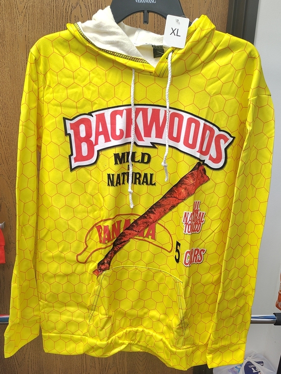 Backwoods Other - Men's Yellow Graphic Hoodie - Backwoods Mild & Natural